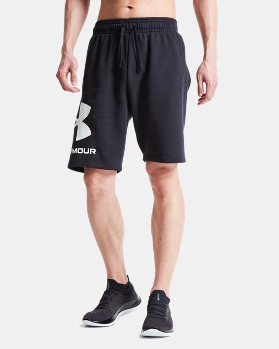 Men's UA Rival Fleece Big Logo Shorts in Black image number 0